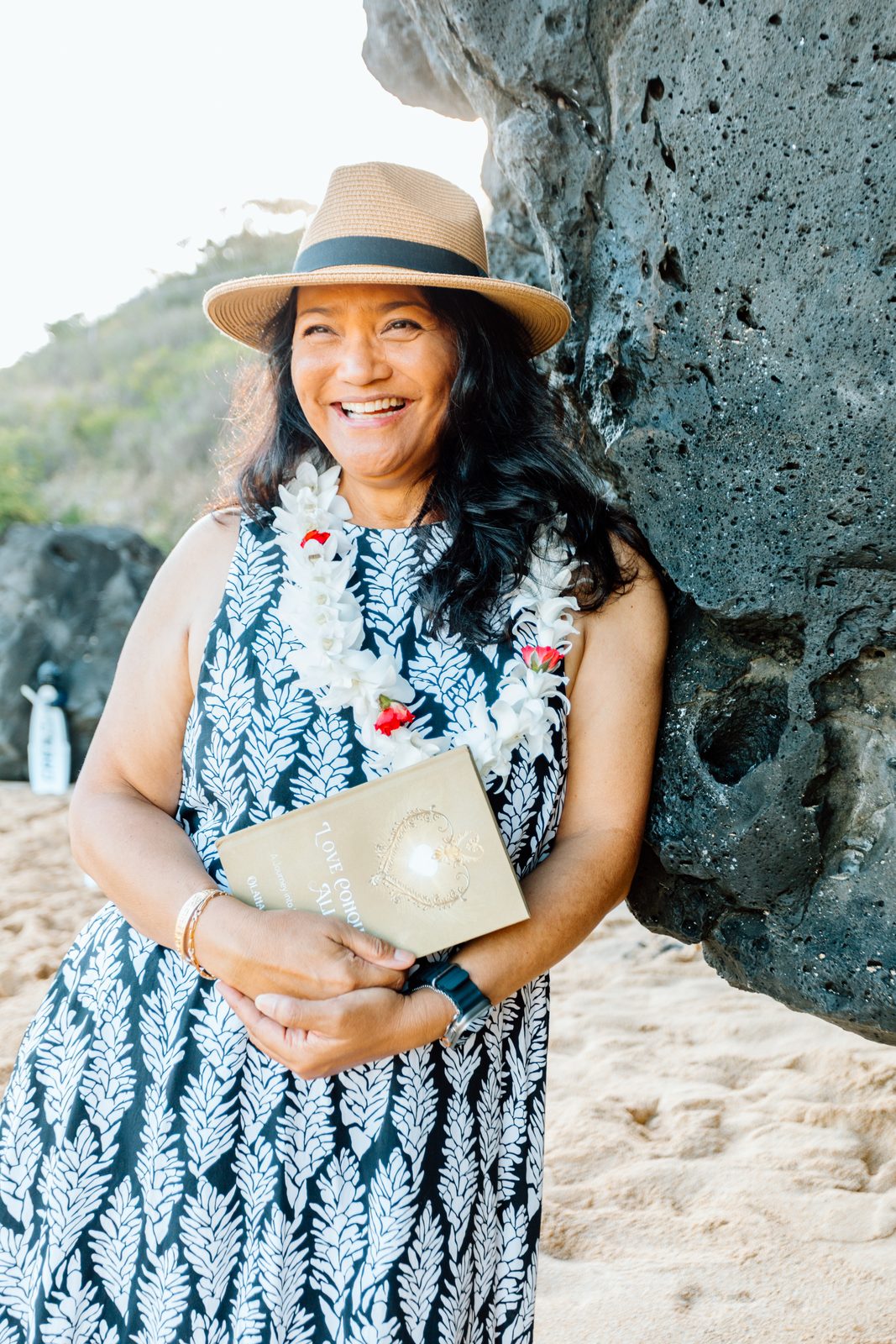 Olana Carbaugh with her book
